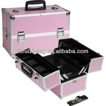 Pink checkered pattern professional cosmetic case in beauty and personal care RZ-C351